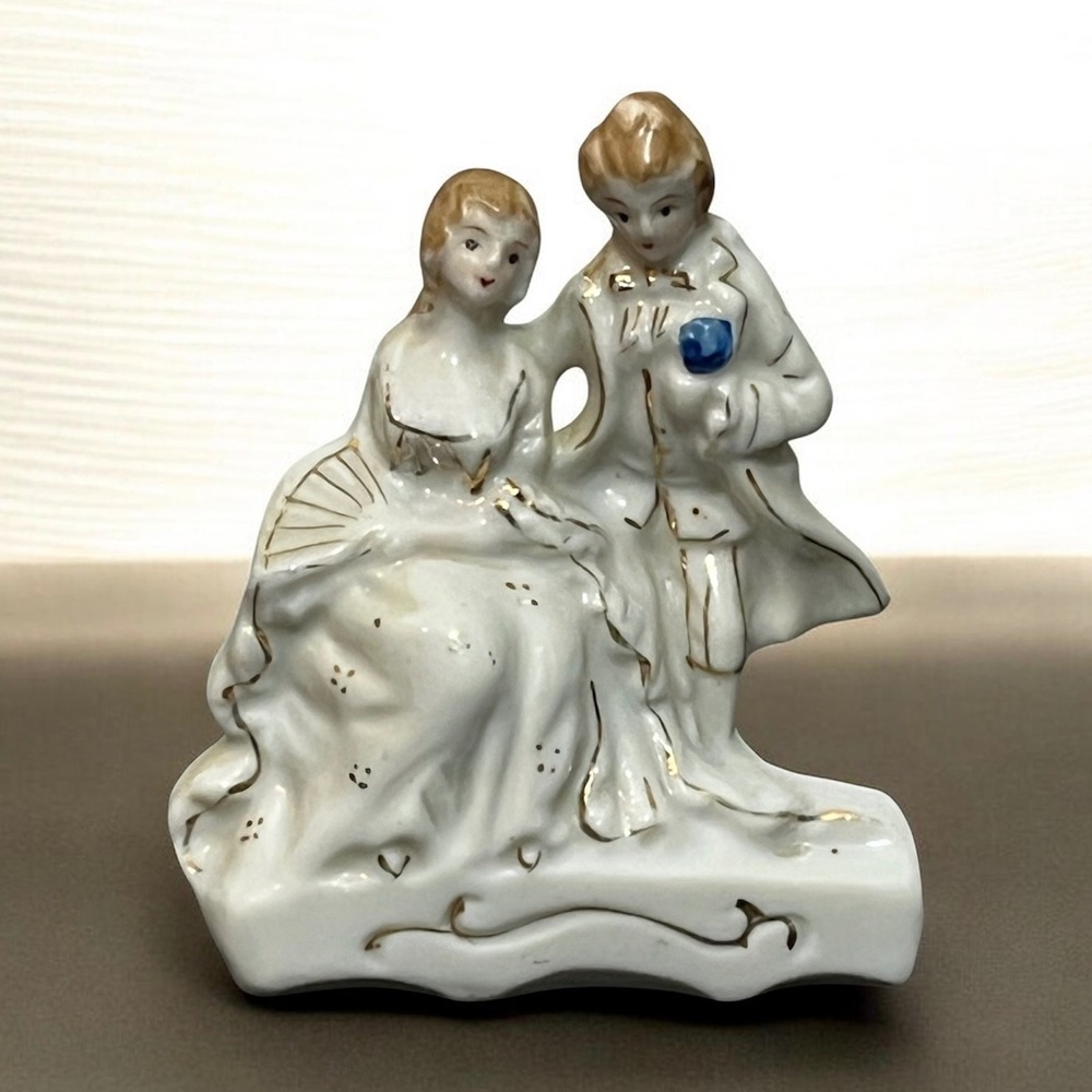 Vintage Porcelain Colonial Couple Figurine Made in Japan Quiet Elegance